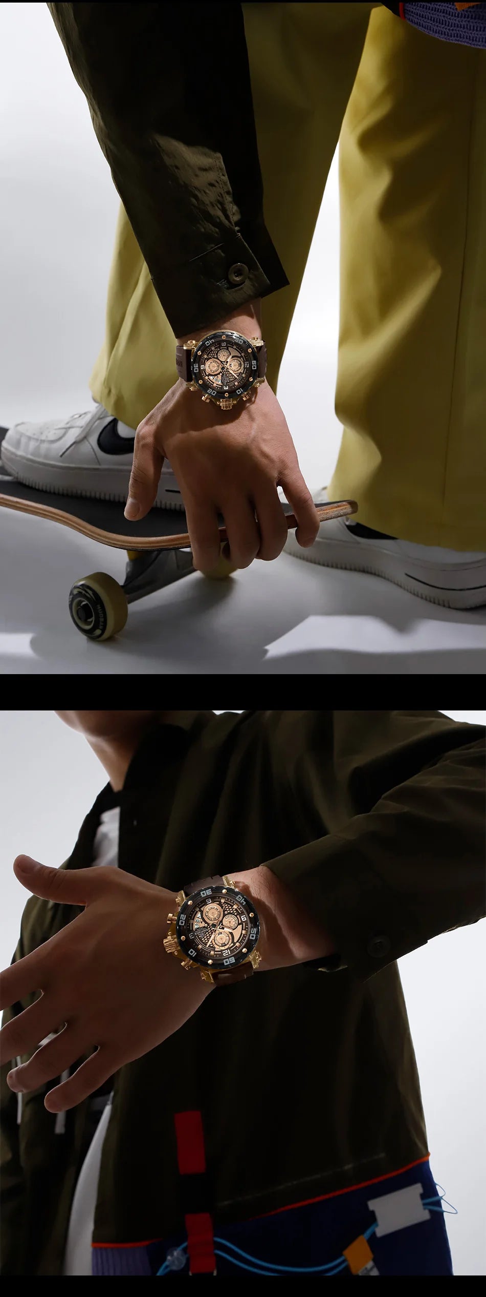 NAVIFORCE for Men Silicone Strap Luxury Fashion Quartz Watches Wrist watch Sports Chronograph 5TM Waterproof Male Watches GIfts