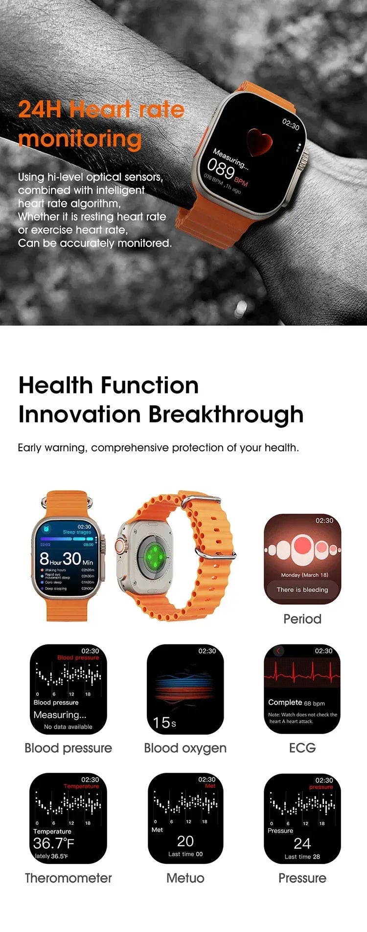 **Ultra 4 AI Smart Watch 2.2″ AMOLED | Bluetooth Calling & GPS** - Shoppix