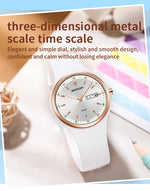 Fashion Calendar High Guality Women's Quartz Watch Silicone strap Ladies Watches Simple Elegant Watch For Woman Lady Reloj Mujer