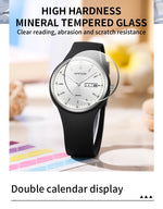 Fashion Calendar High Guality Women's Quartz Watch Silicone strap Ladies Watches Simple Elegant Watch For Woman Lady Reloj Mujer