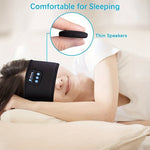 Thin Soft Elastic Wireless Headphones - Sleeping Sports Headband with Eye Mask for Side Sleepers, Wireless & Rechargeable