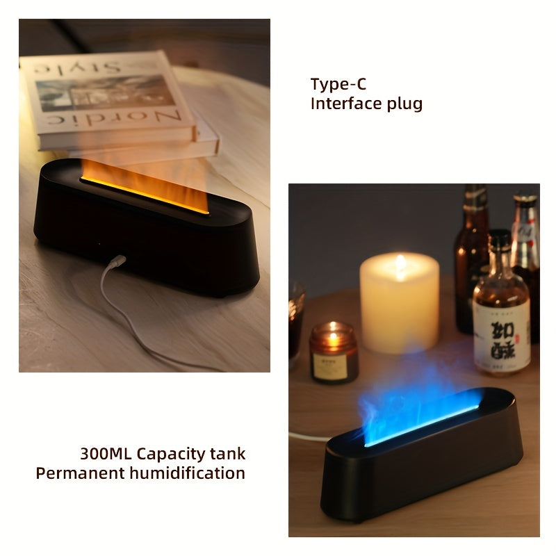 Ultimate Bedroom Ambiance: USB Flame Air Humidifier with Remote Control | Air Quality | - Shoppix