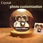 Custom Photo USB Powered Personalized Crystal Ball LED Night Light - Perfect Gift for Weddings, Parents, Pets | Home Decor