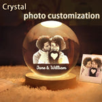 Custom Photo USB Powered Personalized Crystal Ball LED Night Light - Perfect Gift for Weddings, Parents, Pets | Home Decor