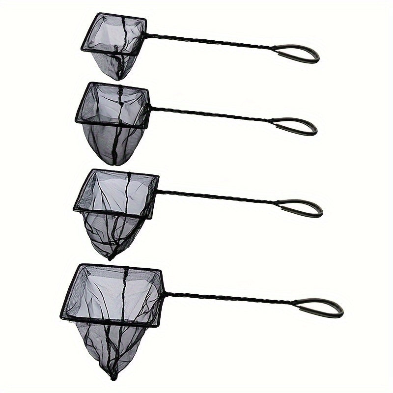 Fischnetz-Set: 7,62 cm, 10,16 cm, 12,7 cm, 15,24 cm quadratische Fischnetze für Aquarien – PE-Material