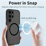 Magnetic Wireless Charging Phone Case, For Samsung Galaxy S24 S23 Ultra S24+ S23 Full Coverage Protection, Shockproof, Matte Texture