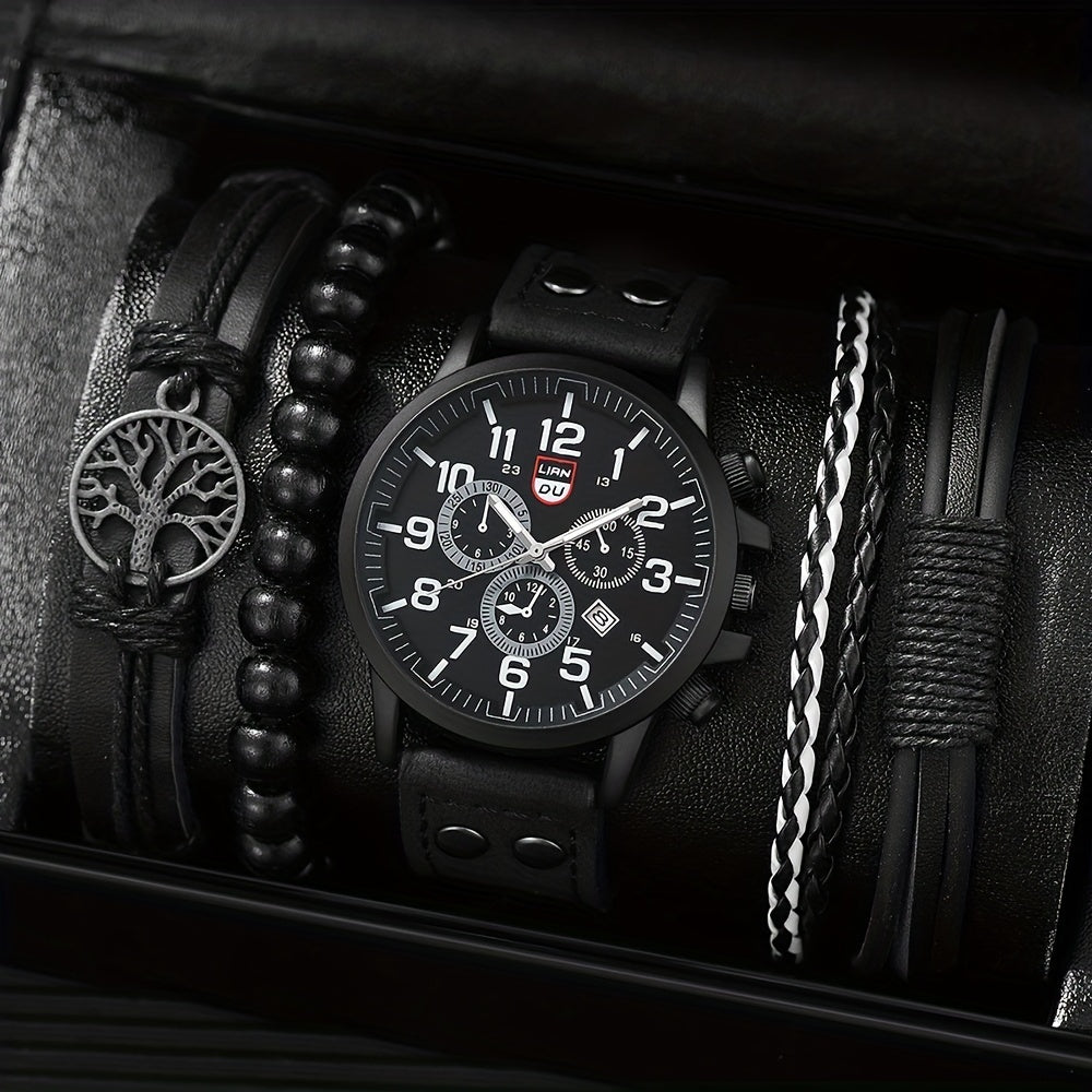 Stylish Men's Watch and Bracelet Set | Men Watches And Bracelet| - Shoppix