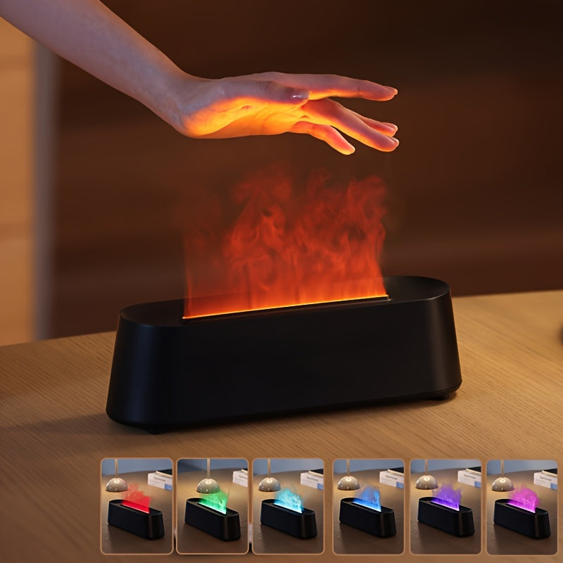 Ultimate Bedroom Ambiance: USB Flame Air Humidifier with Remote Control | Air Quality | - Shoppix