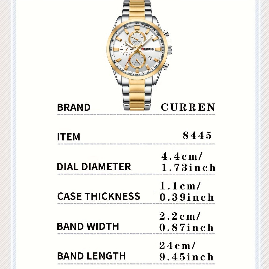 CURREN Business Men's Steel Band Chronograph Watch | Men's Watches | - Shoppix
