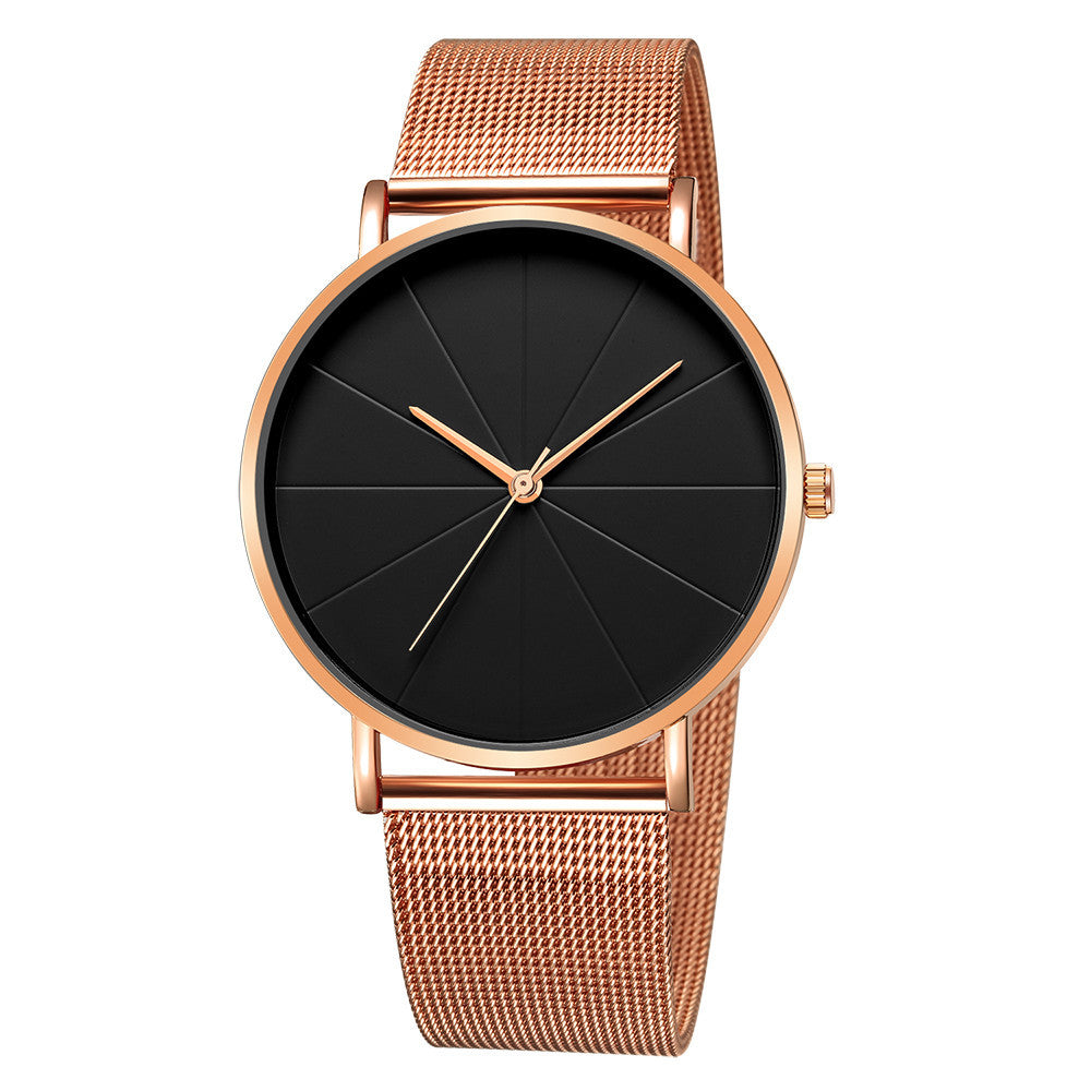 Casual Round Quartz Watch with Large Dial and Mesh Strap | Men's Watches | - Shoppix