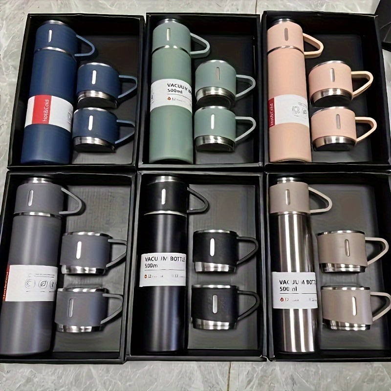 Versatile Vacuum Flask Set: Your Ultimate Hydration Companion | Drinkware | - Shoppix