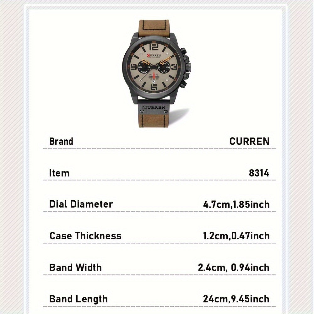 CURREN Retro Classic Chronograph Men's Watch | Men's Watches | - Shoppix