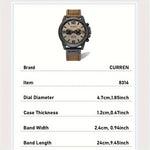 CURREN Retro Classic Chronograph Men's Watch | Men's Watches | - Shoppix