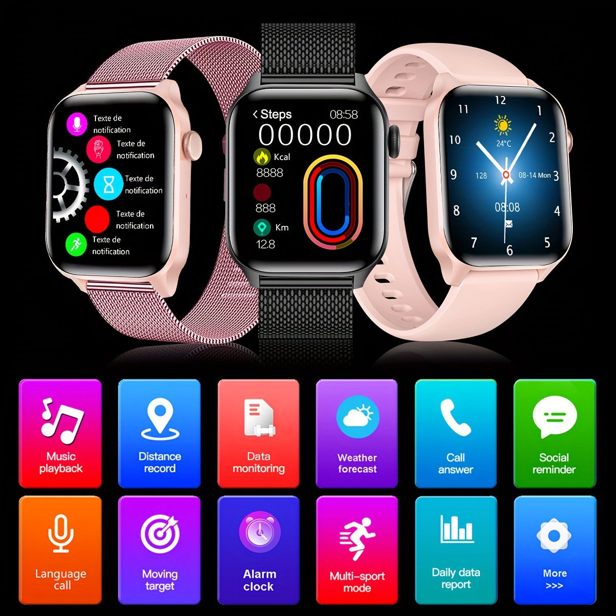 Stylish Full Touch Screen Smartwatch for Active Lifestyles | Smart Watches | - Shoppix