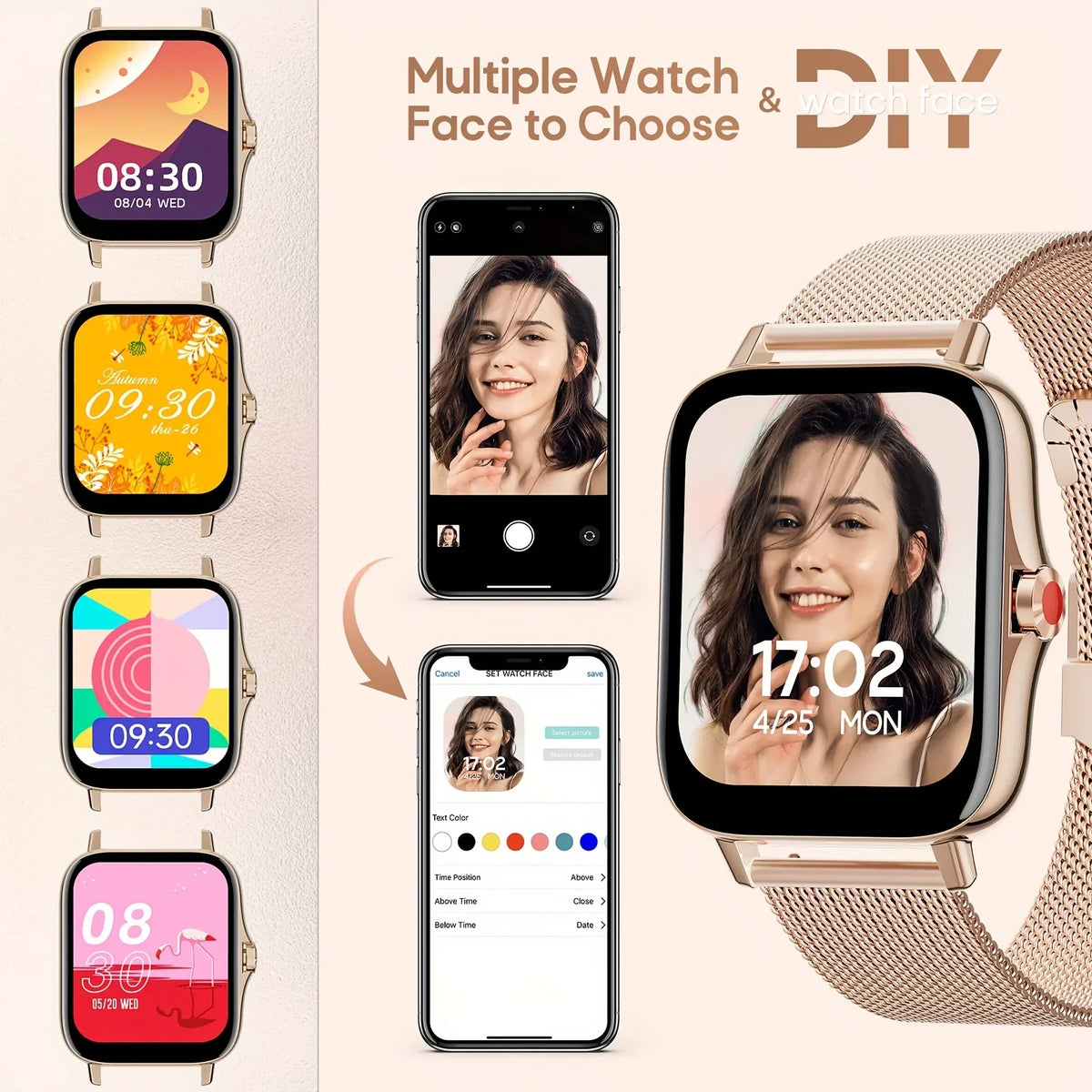 Stylish Touchscreen Smartwatch – Fitness & Calls