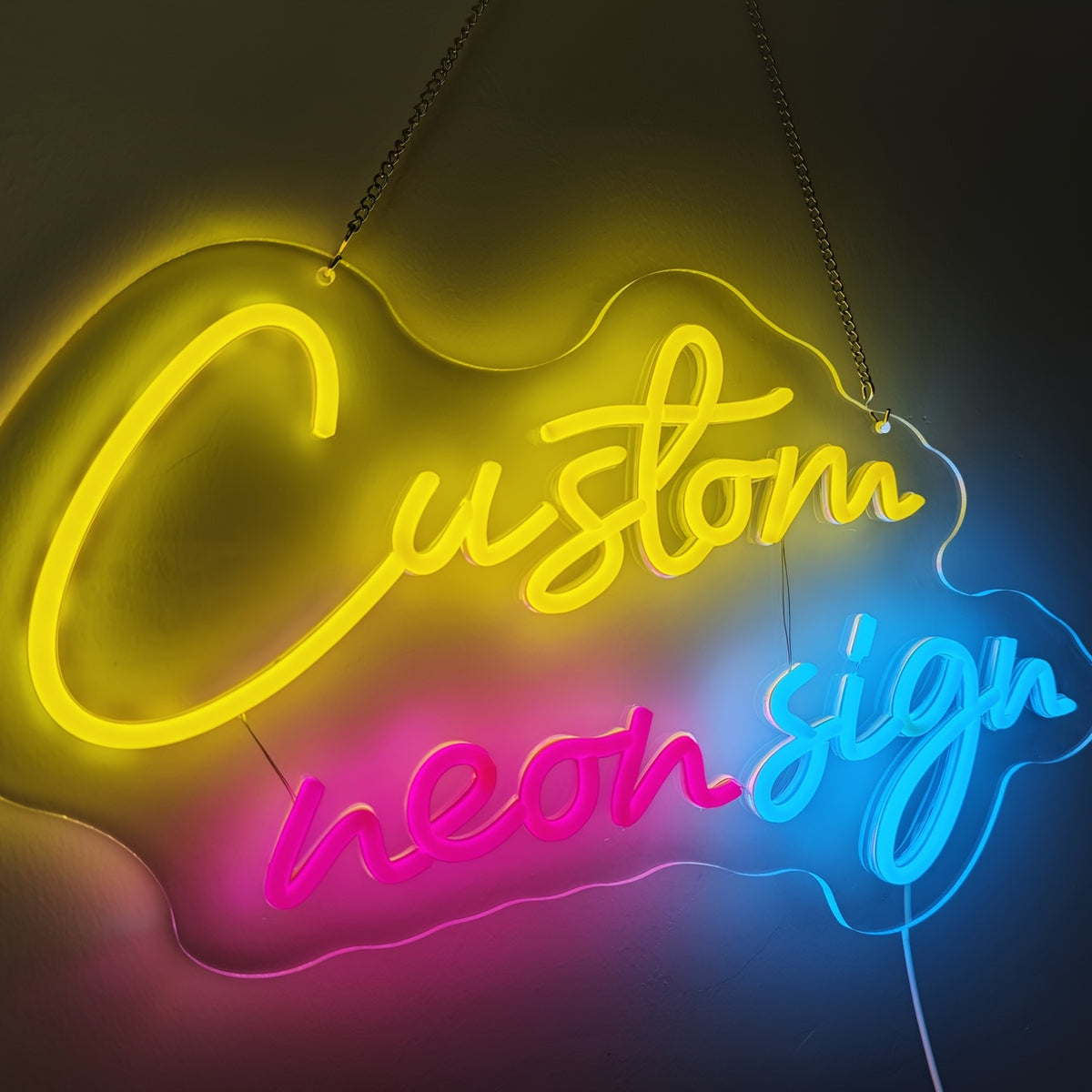 Customizable 20-22 Inch Double Row LED Neon Sign - USB Powered with Dimmer Switch, Wall-Mounted Acrylic & Plastic Decorative Light