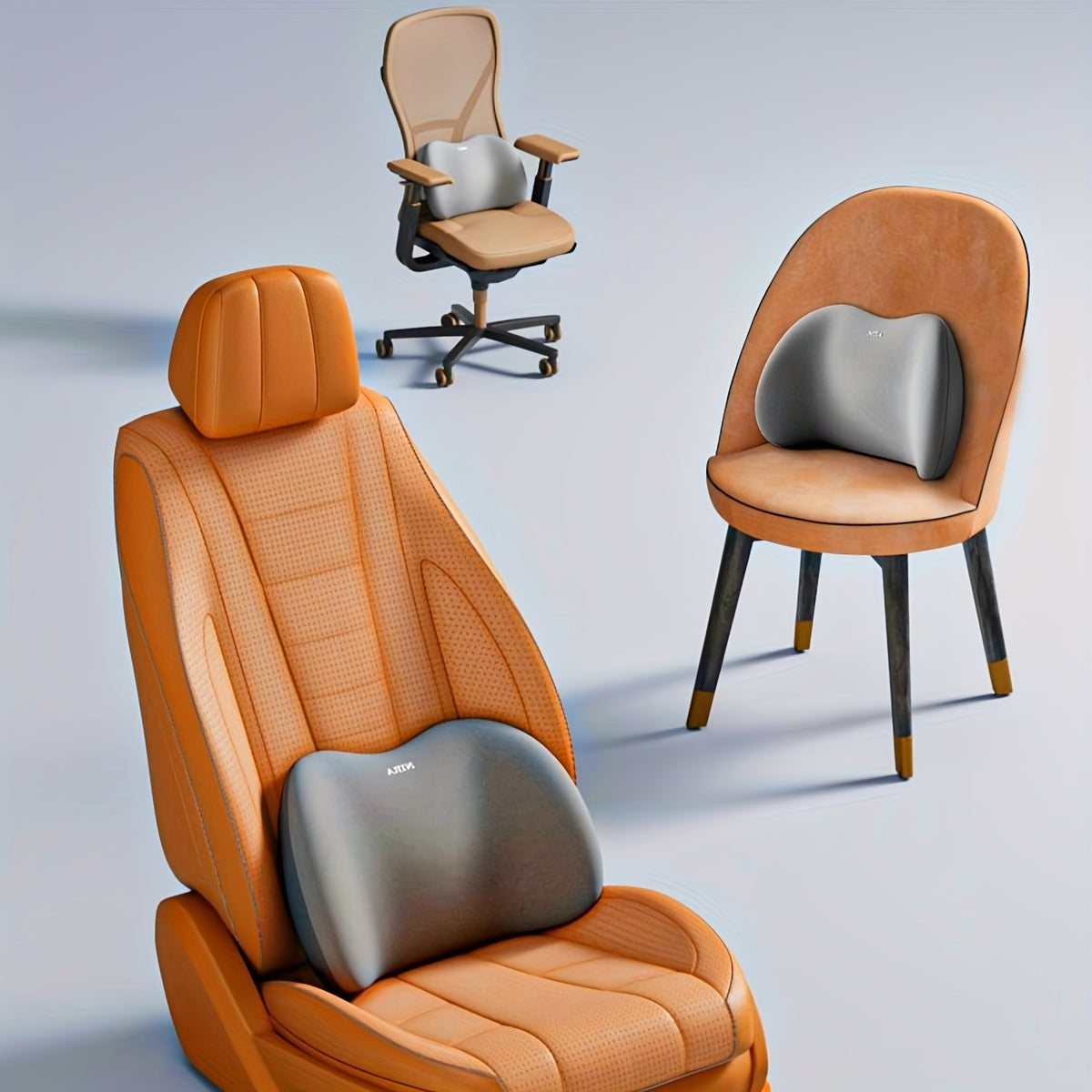 Experience Ultimate Comfort with the Car Memory Foam Neck and Lumbar Pillow | Car Accessories | - Shoppix