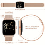 Stylish Touch Screen Smartwatch - Fitness Tracker with Call/Messaging, Music, Camera, Weather, Alarm, and Sleep Monitoring - Compatible with iPhone/Android Phones, 1.69-inch Display, Multiple Watch Faces, DIY Support, and Sports Modes