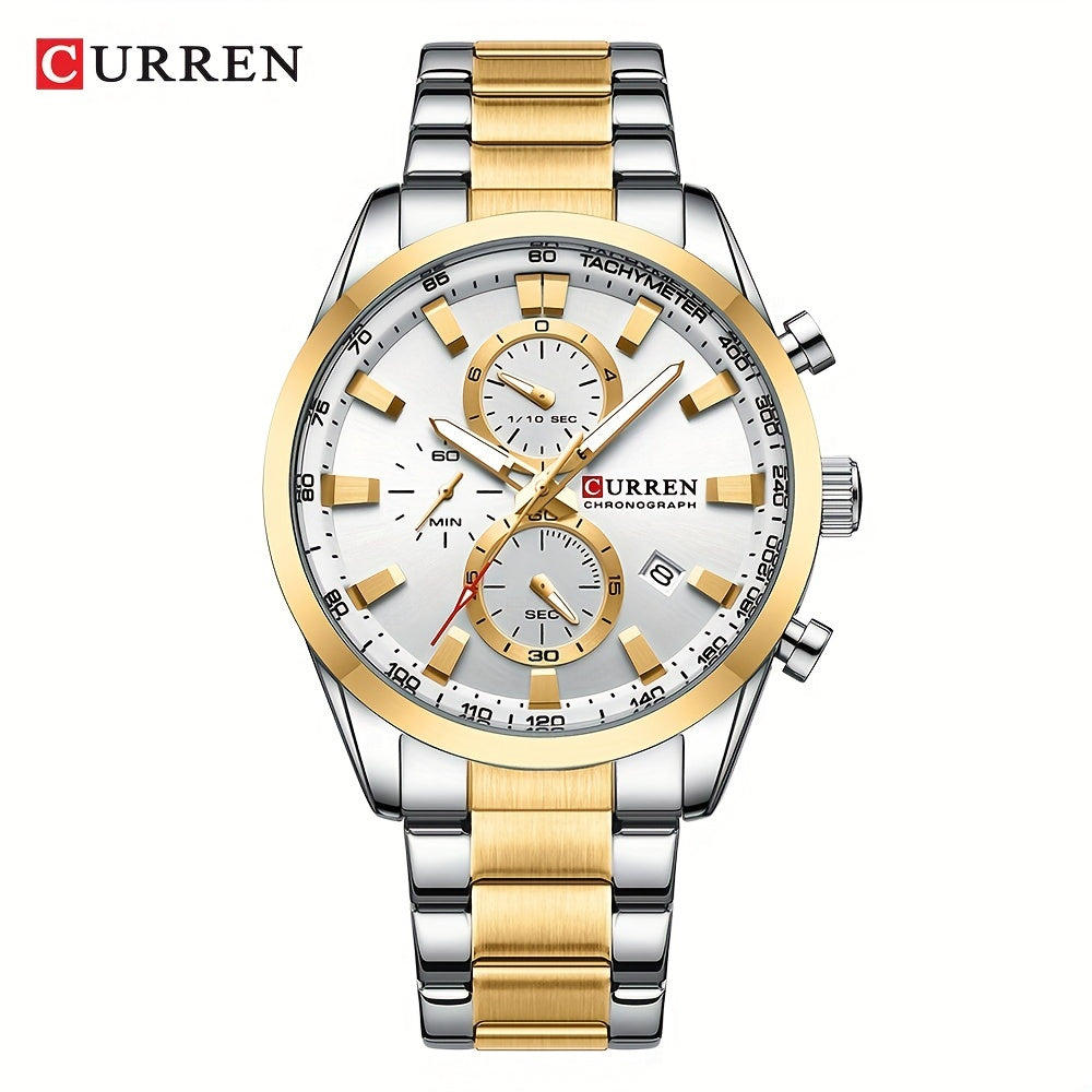 CURREN Business Men's Steel Band Chronograph Watch | Men's Watches | - Shoppix