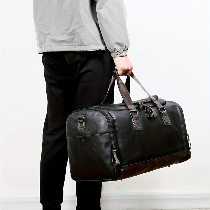 Stylish PU Leather Men's Travel Duffel Bag | Bags & Luggage | - Shoppix