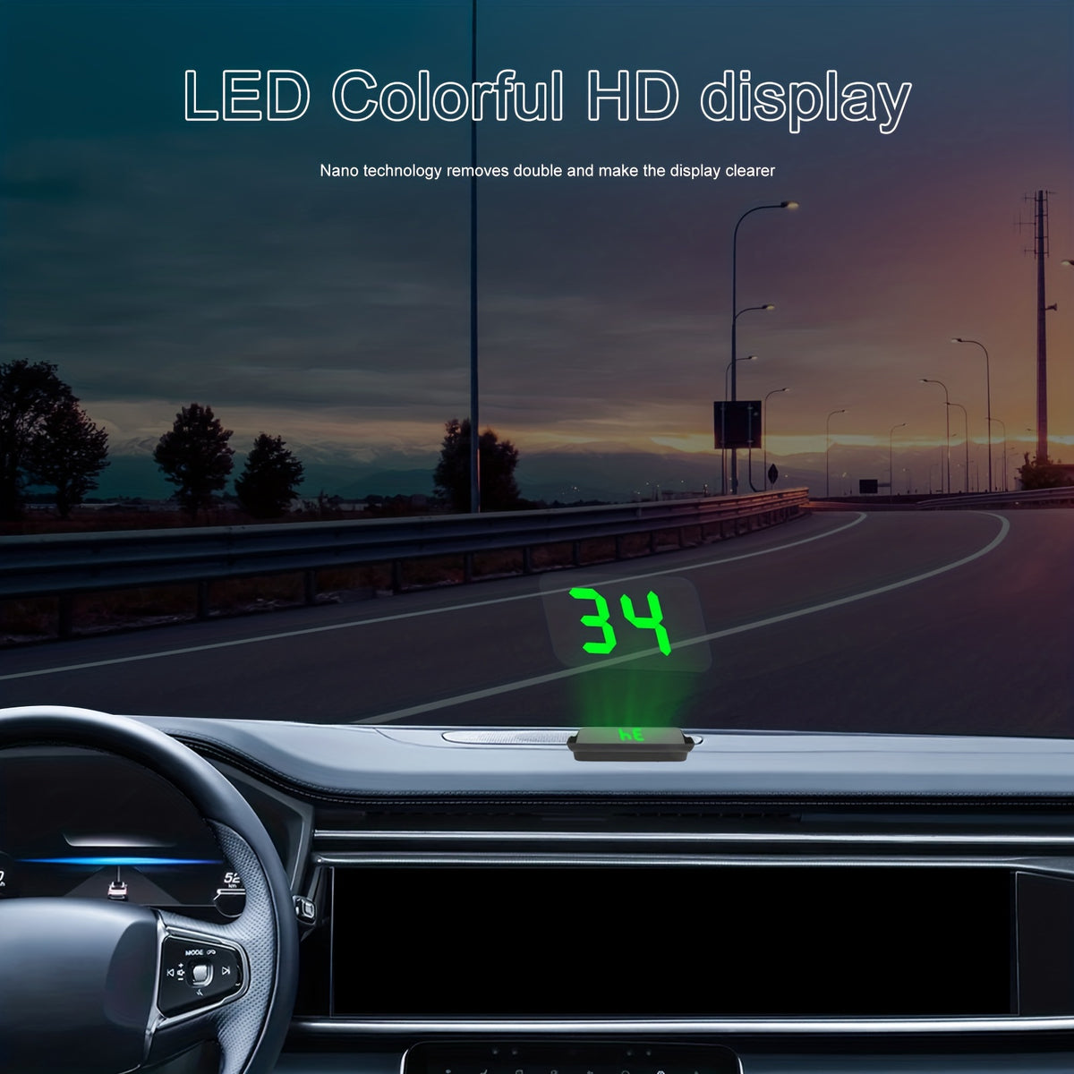 HUD Head-Up-Display, Fahrzeuggeschwindigkeit, multifunktionales LCD-Projektionsinstrument, Kombiinstrument, MPH oder KM/H | Autozubehör|