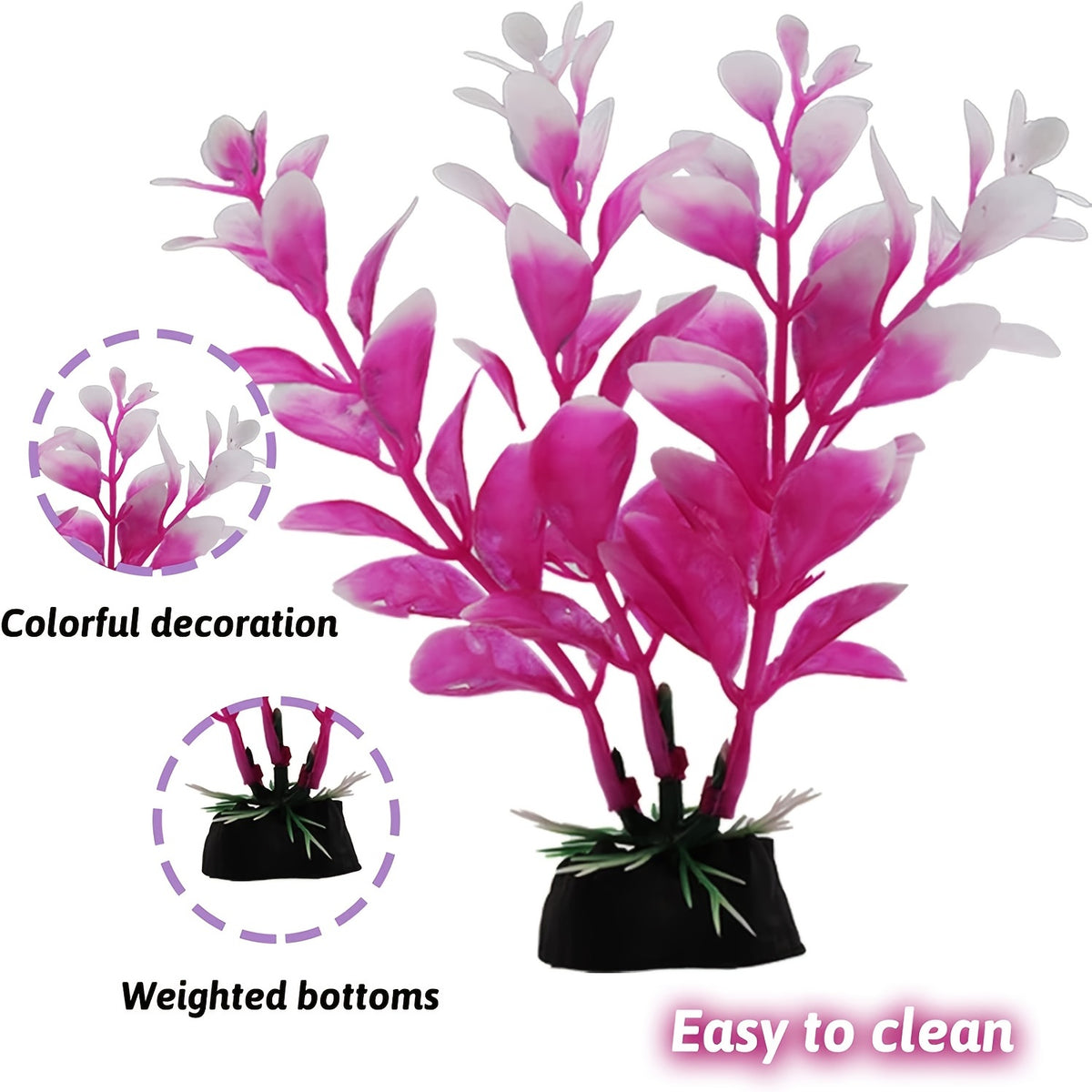 15pcs Aquarium Decoration Set – Resin Broken Barrel, Cave Rock & Plastic Plants