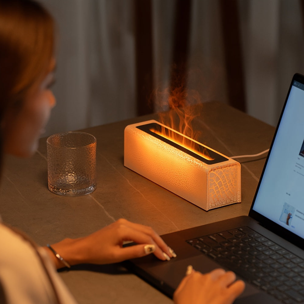 Rainbow Flame Humidifier: Portable USB Air Purifier & Cozy Desktop Accent | Air Quality |