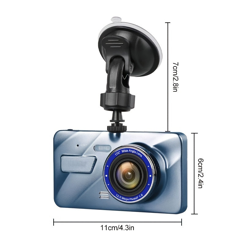 Dual Front & Rearview Camera Dash Cam with 10.16 CM Touchscreen Display | Dash Cams | - Shoppix