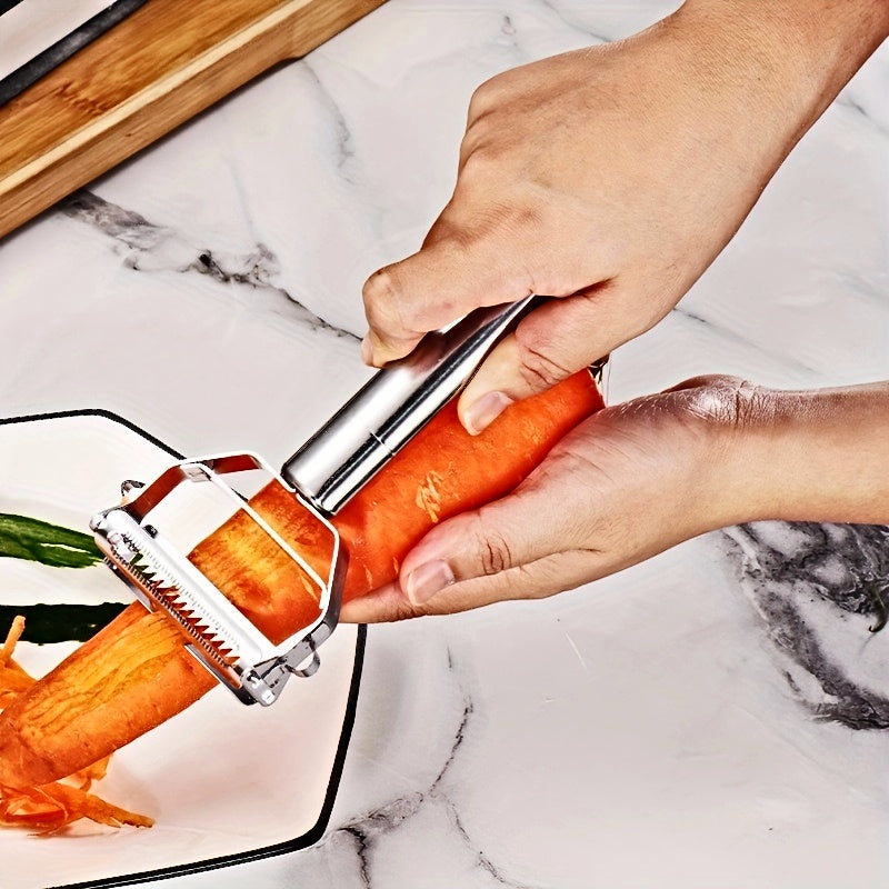 Slice and Dice with Ease: Stainless Steel Fruit and Vegetable Slicer Cutter | Kitchen Utensils | - Shoppix