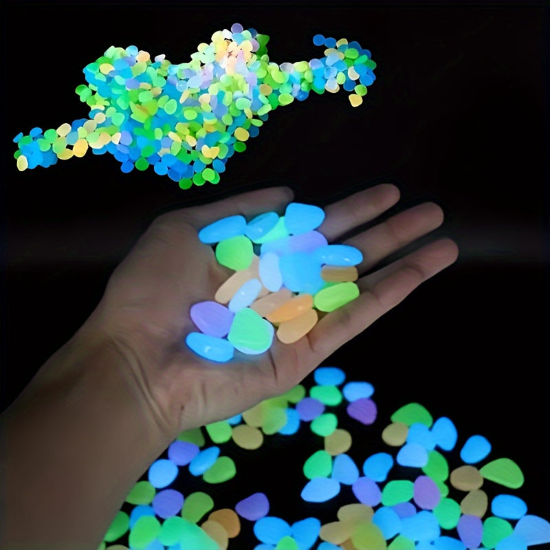 100pcs Glow-in-the-Dark Pebbles – Luminous Aquarium & Garden Decorative Stones
