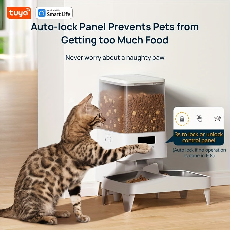 Tuya Smart Automatic Pet Feeder - Remote Control & WiFi Connectivity | Pet Accessories|