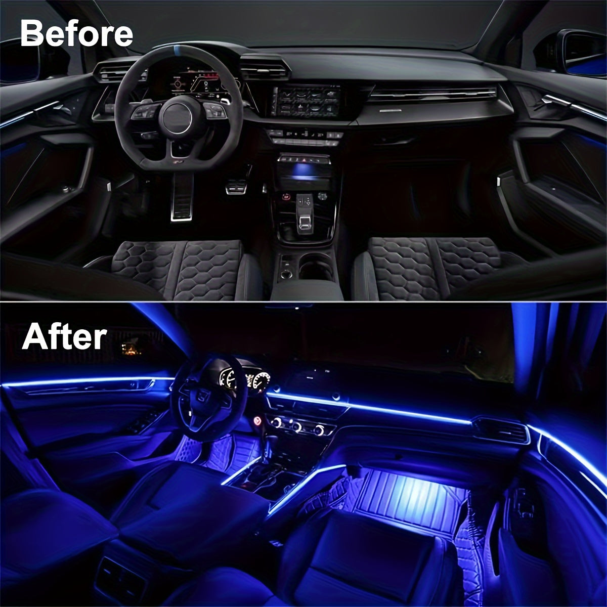 Illuminate Your Car Interior with Dynamic RGB LED Strip Lights | Car Accessories| - Shoppix