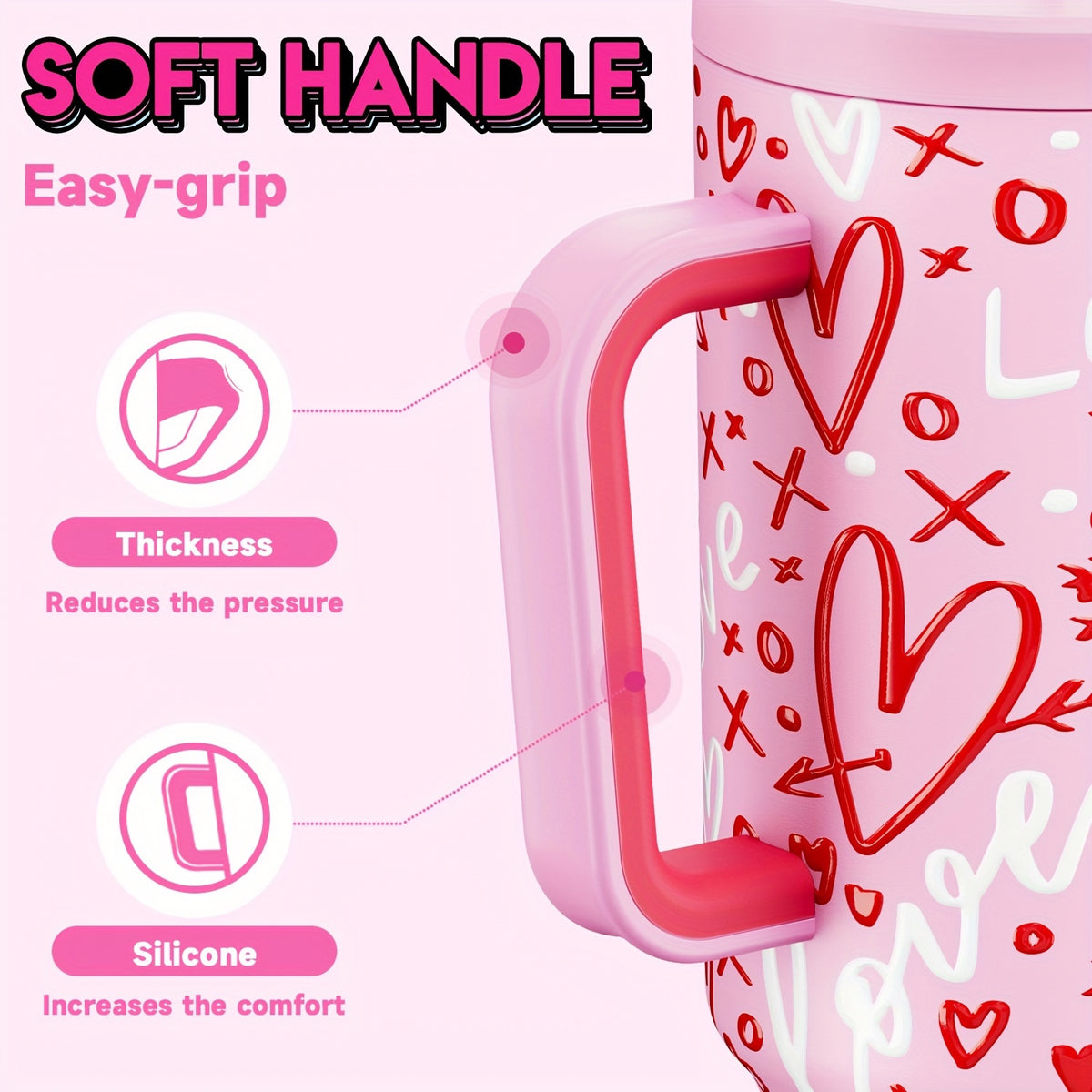 Hydrate in Style: Meoky 40oz Stainless Steel Tumbler with Handle | Drinkware | - Shoppix