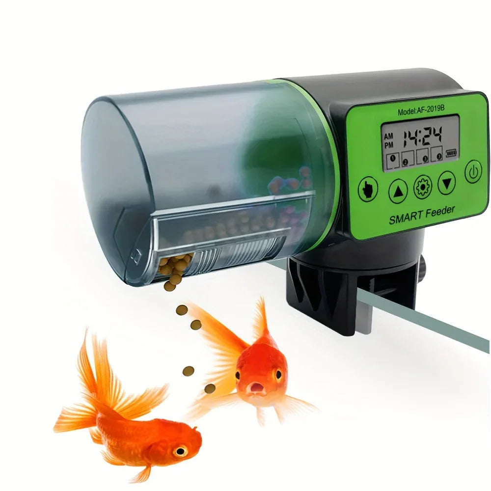 Smart Automatic Fish Feeder – Adjustable Timer Dispenser with LCD Display