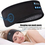 Thin Soft Elastic Wireless Headphones - Sleeping Sports Headband with Eye Mask for Side Sleepers, Wireless & Rechargeable