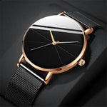 Stylish Geo Dial Quartz Watch with Mesh Strap | Men's Watches | - Shoppix