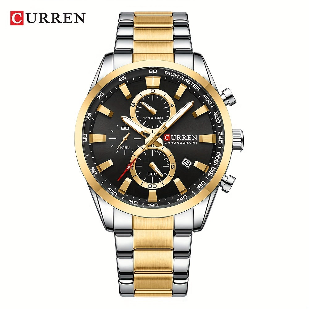 CURREN Business Men's Steel Band Chronograph Watch | Men's Watches | - Shoppix