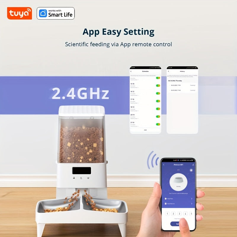 Tuya Smart Automatic Pet Feeder - Remote Control & WiFi Connectivity | Pet Accessories|