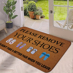 Warm Welcome: Slipper Pattern Design Doormat | Rugs & Mats | - Shoppix
