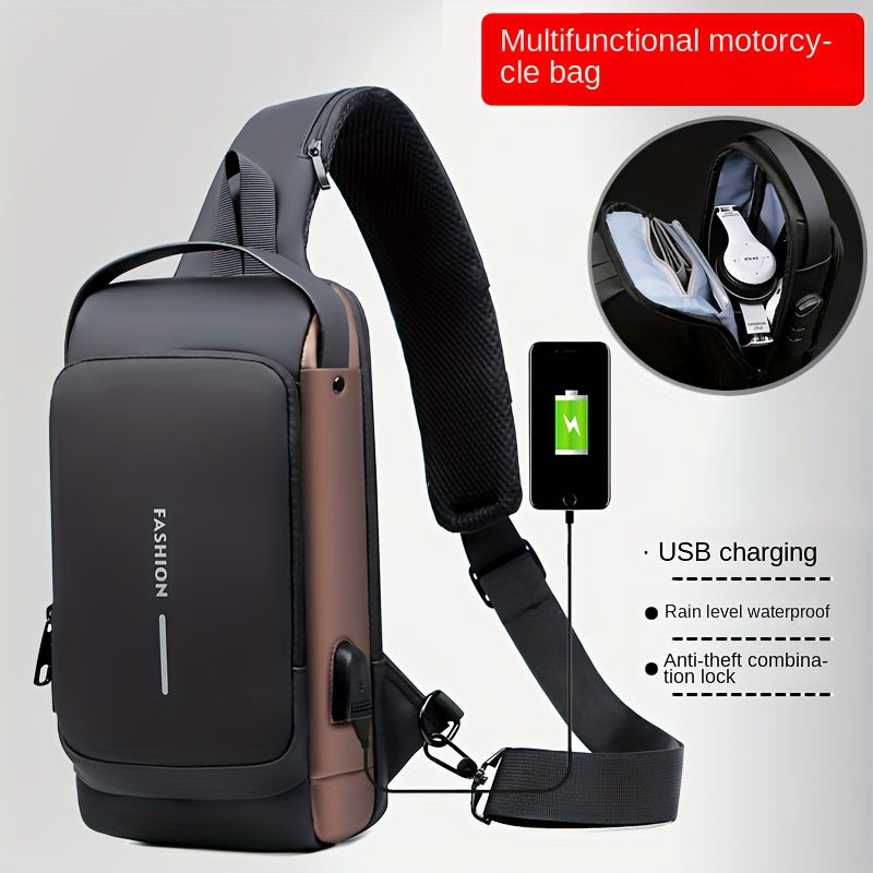 Stylish Anti-Theft Shoulder Bag with USB Charging Port for Men | Bags and Luggage | - Shoppix