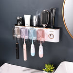 Keep Your Bathroom Neat: Wall Mounted Toothbrush Holder with Cup | Bathroom Accessories | - Shoppix