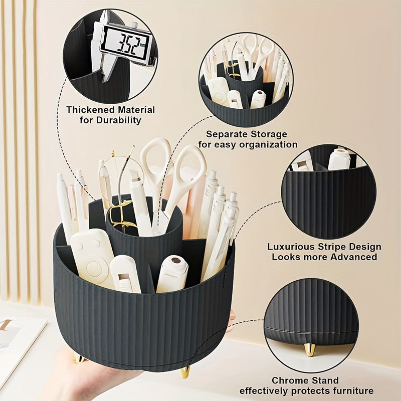 360° Rotating Makeup Brush Storage Box – Convenient Organizer for Brushes and Cosmetics