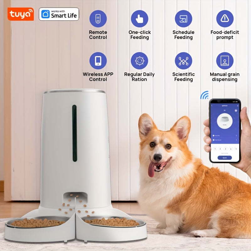 Tuya Smart Automatic Pet Feeder - Remote Control & WiFi Connectivity | Pet Accessories|