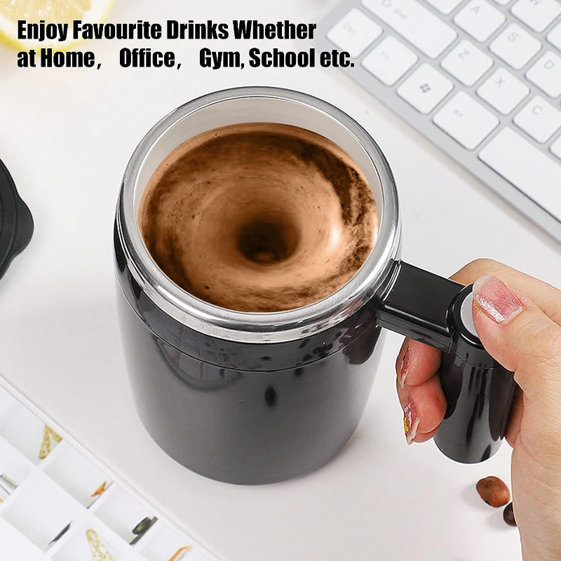 Ultimate Convenience: Rechargeable Self-Stirring Coffee Mug (14oz) | Drinkware | - Shoppix