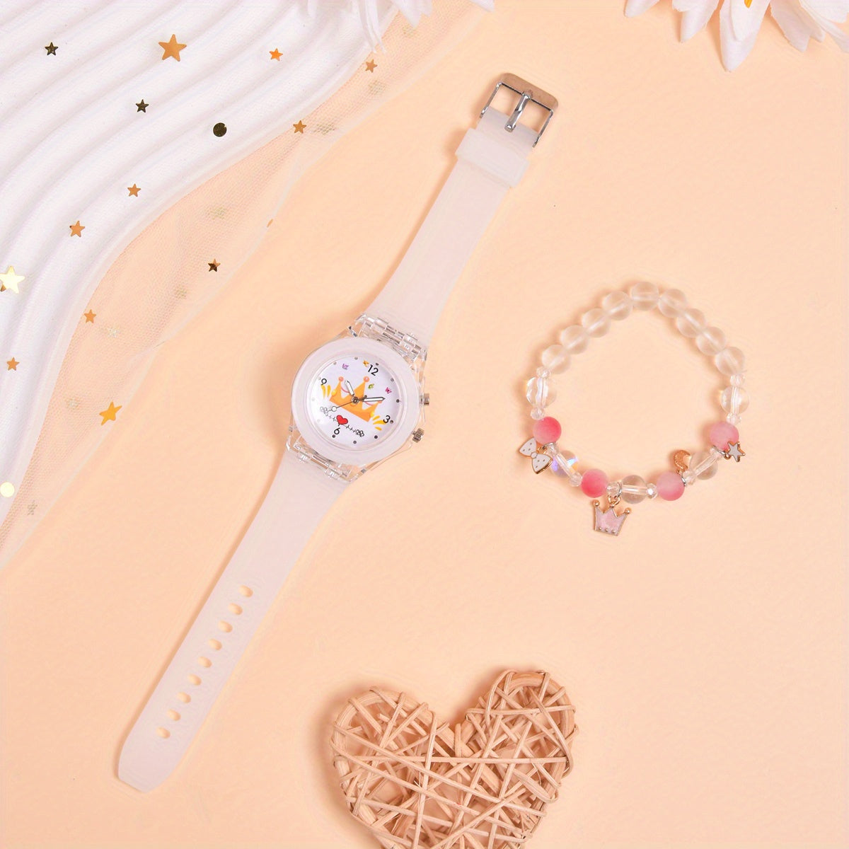 Sparkle and Shine with the Girls LED Luminous Wrist Watch Set | Kids Watches| - Shoppix