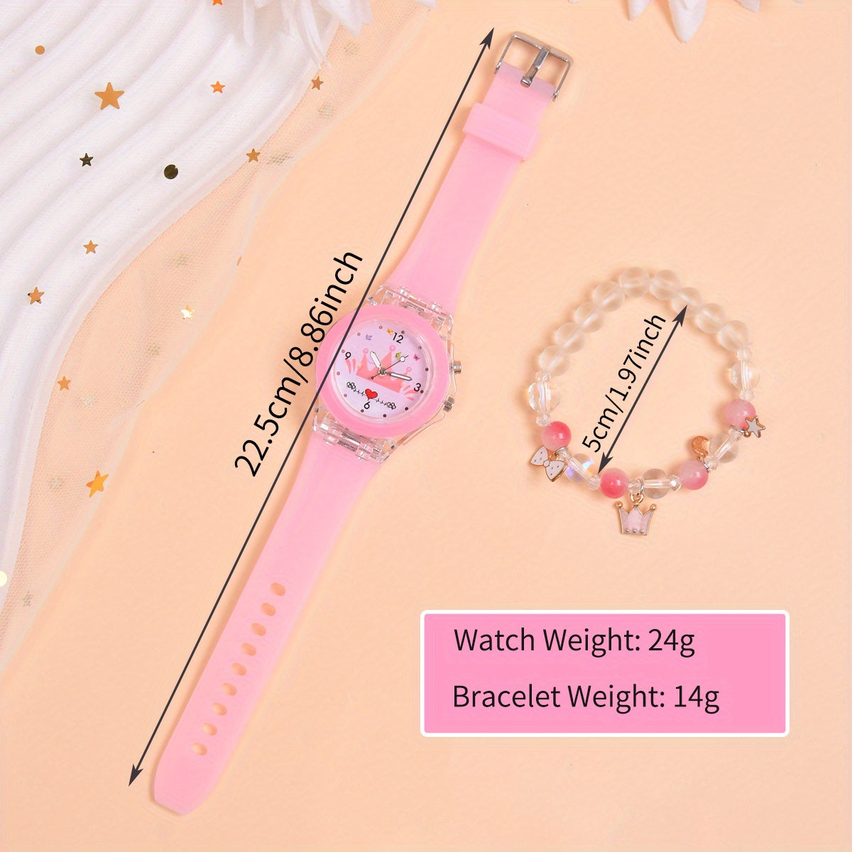 Sparkle and Shine with the Girls LED Luminous Wrist Watch Set | Kids Watches| - Shoppix