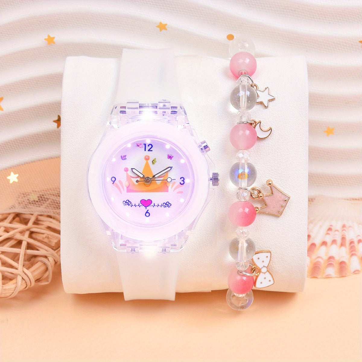 Sparkle and Shine with the Girls LED Luminous Wrist Watch Set | Kids Watches| - Shoppix