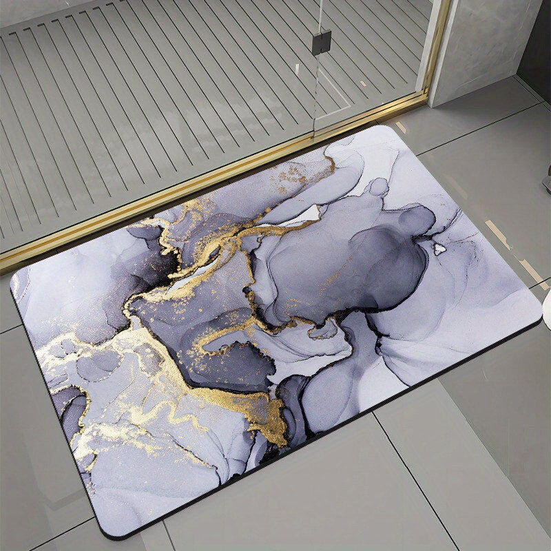 Modern Marble Printed Bathroom Floor Mat | Rugs & Mats | - Shoppix