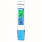 4-in-1 Digital Water Quality Tester – PH, EC, TDS, & Temperature Monitor with LCD Backlight