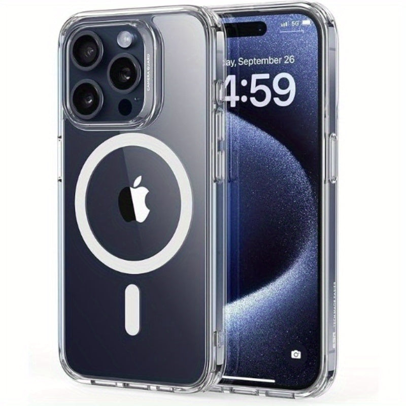 Hochwertige Hülle für iPhone 16 mit Magsafe, starker Magnet, vergilbungsfrei, stoßfeste, schlanke Handyhülle, Mag Safe, dünne Hülle, Damen und Herren, transparent (iPhone 16 Promax)